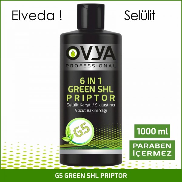 OVYA 6 In 1 Green Shl Priptor Anti Selülit G5 Masaj Yağı 1000ml Profesyonel Etkili